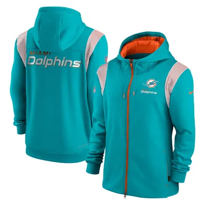 Men's Antigua Aqua Miami Dolphins Logo Victory Pullover Hoodie Size: Extra Large