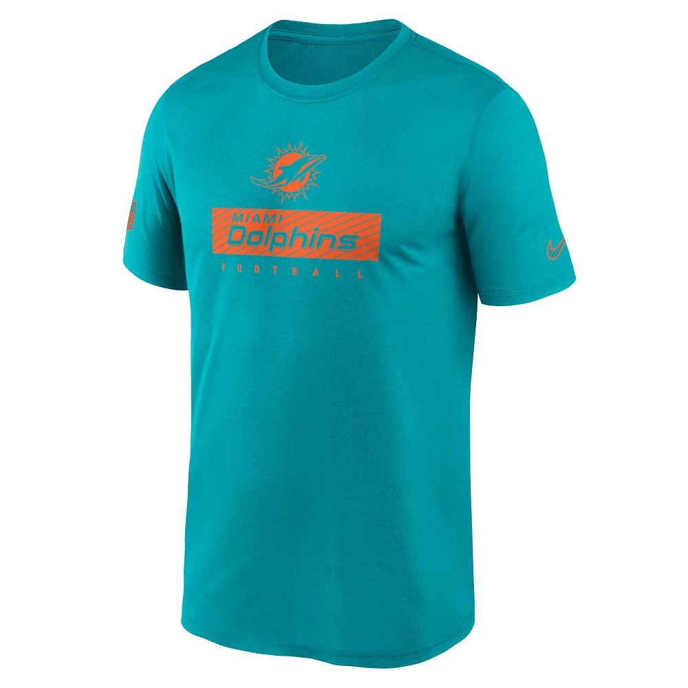 T-shirt Nike Aqua Miami Dolphins Sideline Legend Performance pour homme