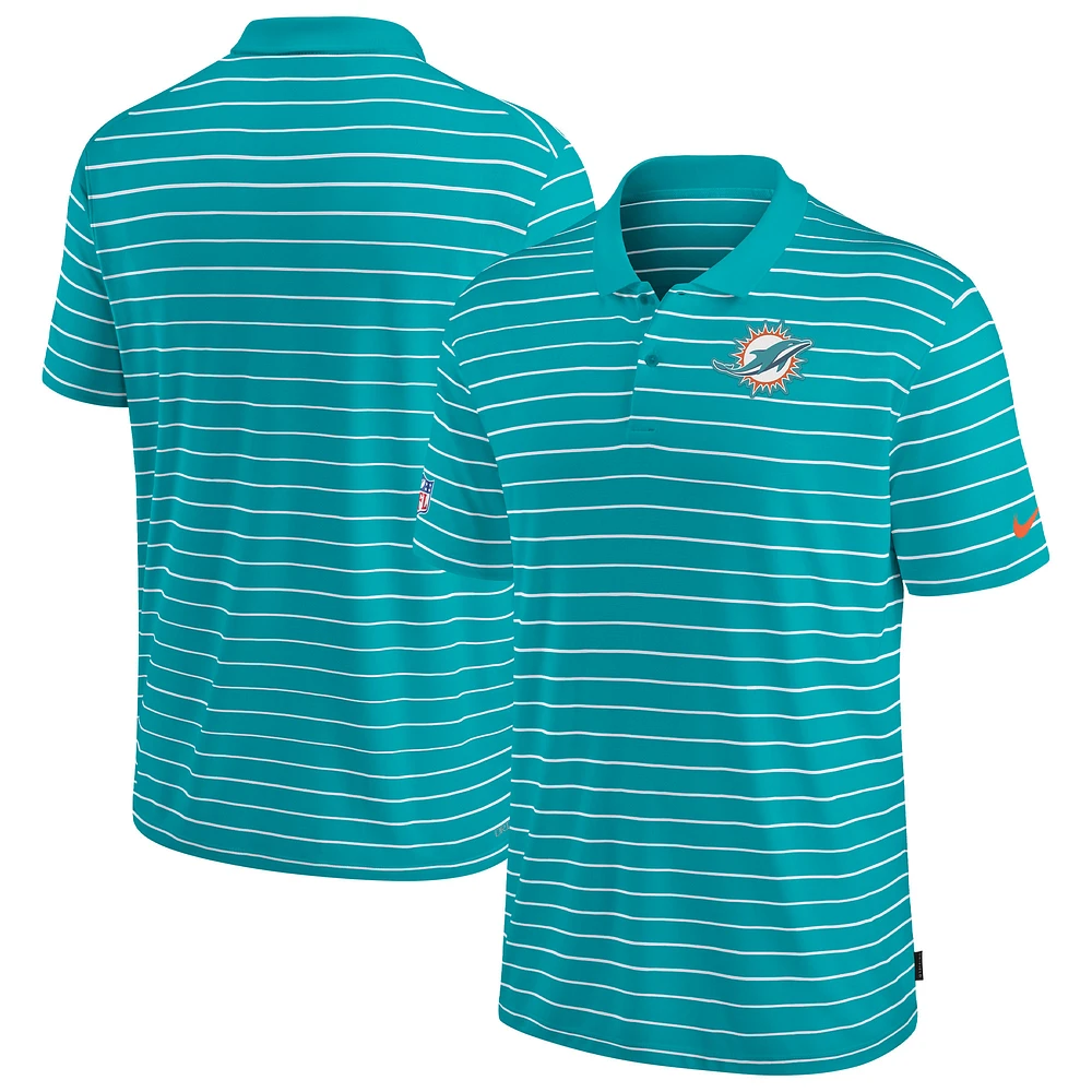 Polo Nike Aqua Miami Dolphins Sideline Lock Up Victory Performance pour hommes