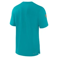 Men's Nike Aqua Miami Dolphins Sideline Player Performance T-Shirt