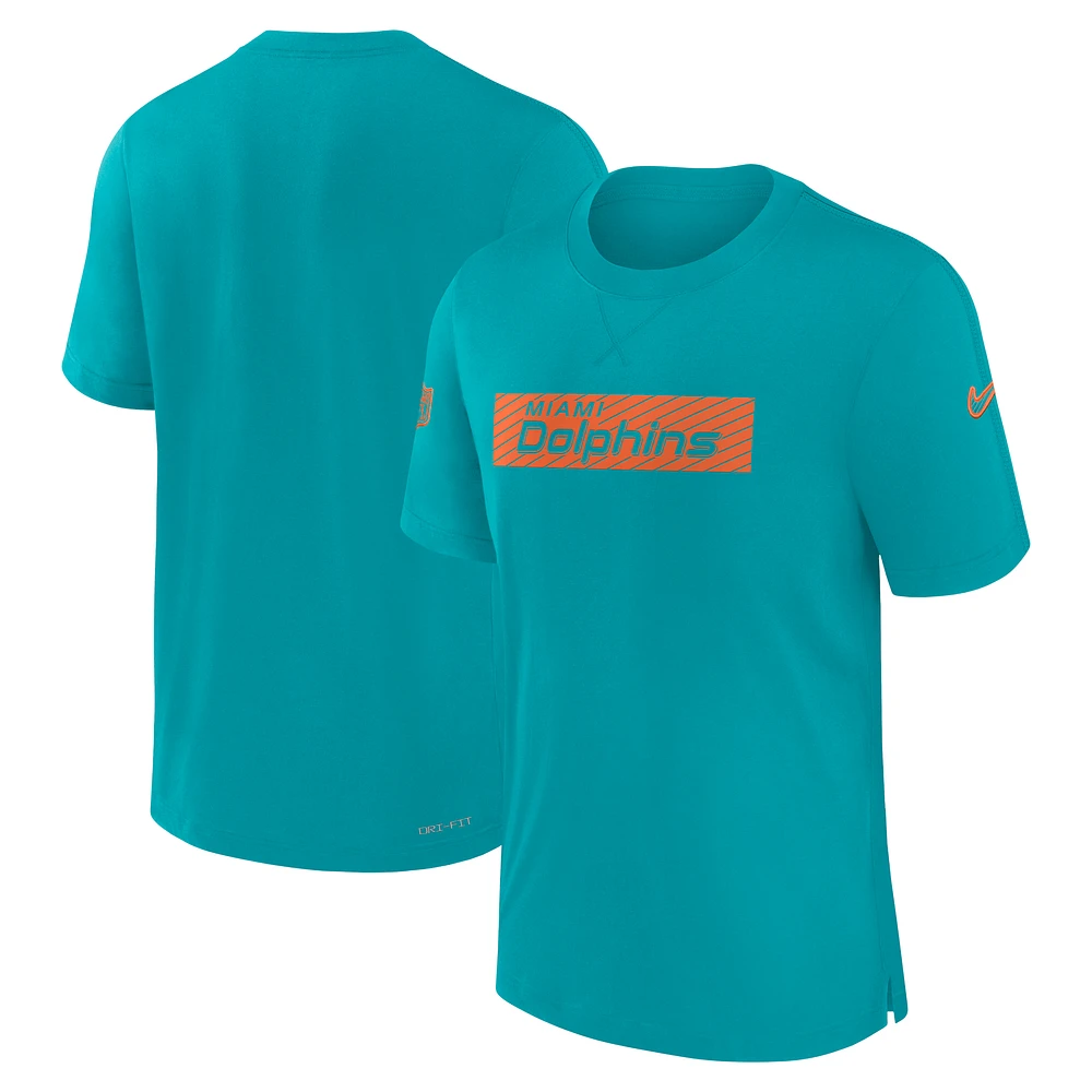 T-shirt de performance Nike Aqua Miami Dolphins pour homme