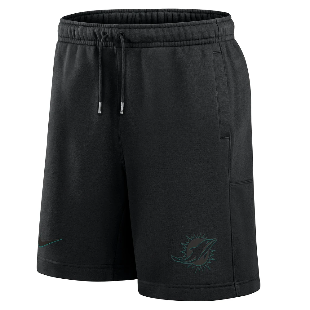 Men's Nike Black Miami Dolphins 24 Edge Fleece Shorts