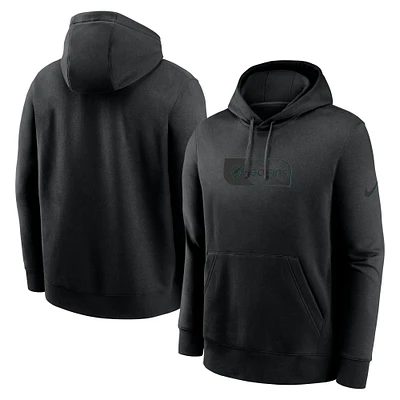 Men's Nike Black Miami Dolphins Edge French Terry Club Pullover Hoodie