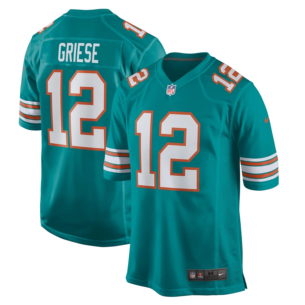 Maillot de joueur retraité Nike Bob Griese Aqua Miami Dolphins pour homme