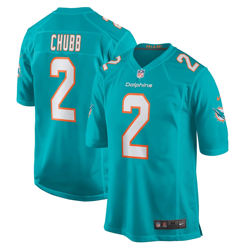 Maillot de joueur match Nike Bradley Chubb Aqua Miami Dolphins pour hommes