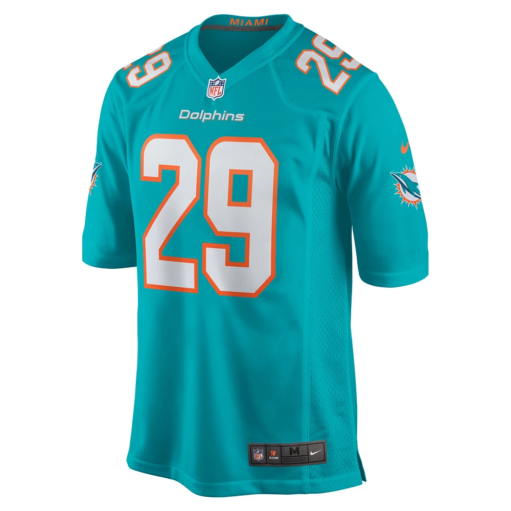 Maillot de match l'équipe Nike Brandon Jones Aqua Miami Dolphins pour homme