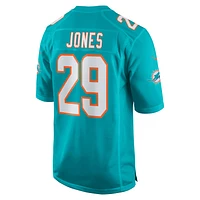 Maillot de match l'équipe Nike Brandon Jones Aqua Miami Dolphins pour homme