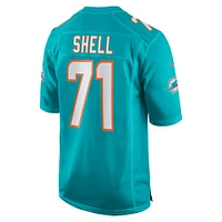 Men's Nike Brandon Shell Aqua Miami Dolphins Home Game Player Jersey