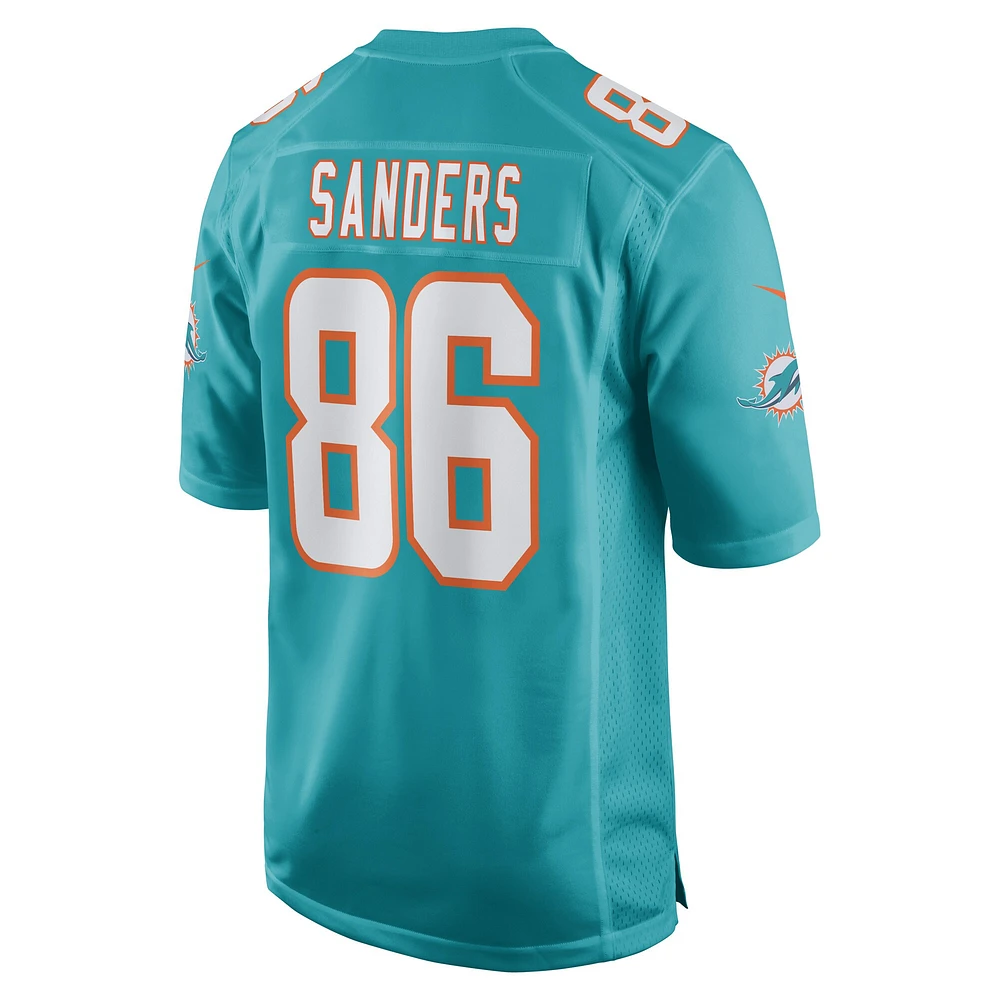 Maillot de joueur match Nike Braylon Sanders Aqua Miami Dolphins pour homme