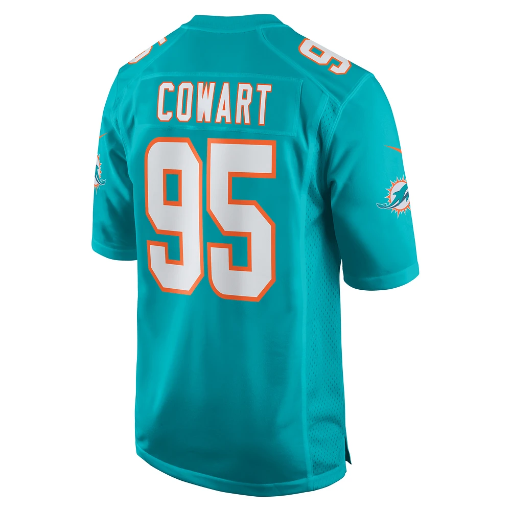 Men's Nike Byron Cowart  Aqua Miami Dolphins Game Jersey