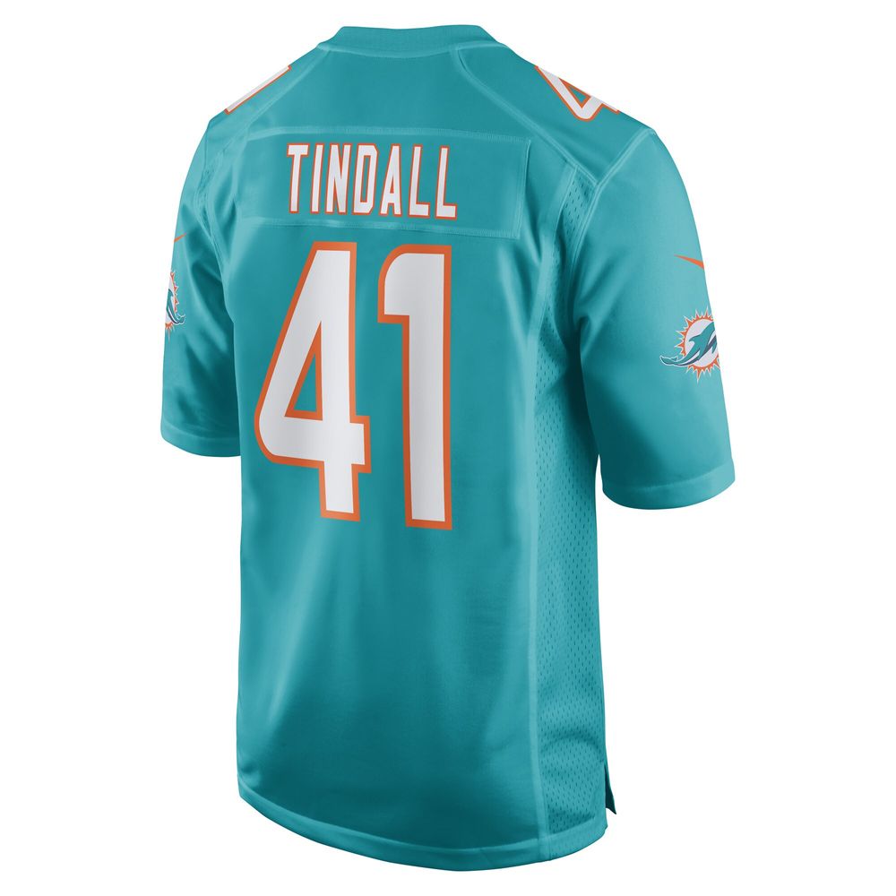 Men's Nike Channing Tindall Aqua Miami Dolphins Game Player Jersey