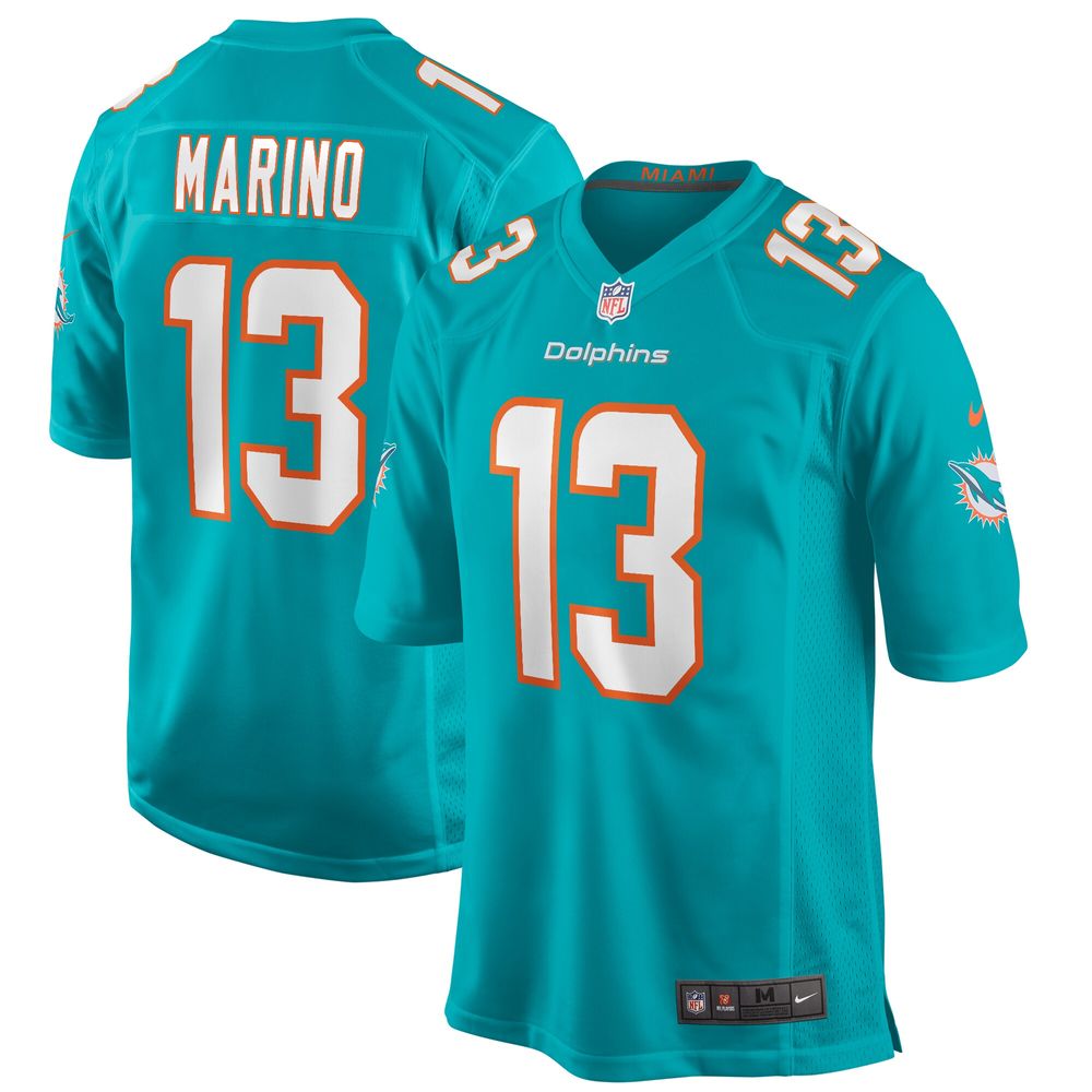 Men's Nike Dan Marino Aqua Miami Dolphins Game Retired Player Jersey