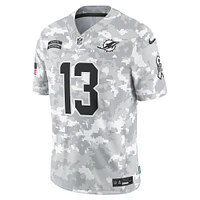 Maillot Nike Dan Marino Arctic Camo Miami Dolphins 2024 Salute to Service pour homme, édition limitée, joueur retraité