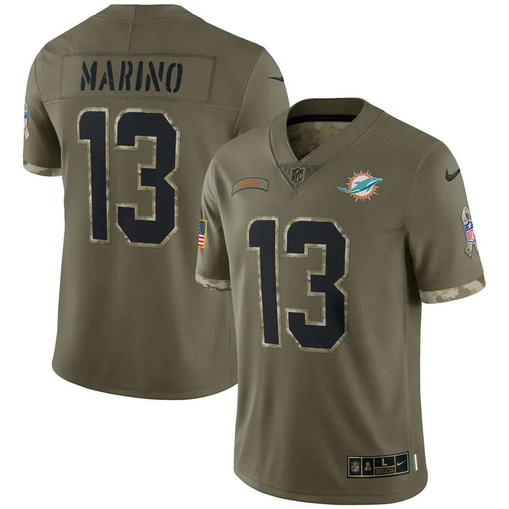 Mos Gladys Antagonist Lids Dan Marino Miami Dolphins 2022 Salute To Service Retired Player  Limited Jersey - Olive | Brazos Mall