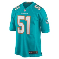 Maillot de match Nike David Long Jr. Aqua Miami Dolphins pour homme