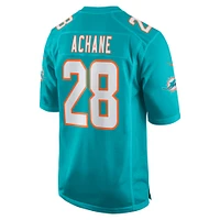 Maillot de match joueur Nike Devon Achane Aqua Miami Dolphins pour hommes