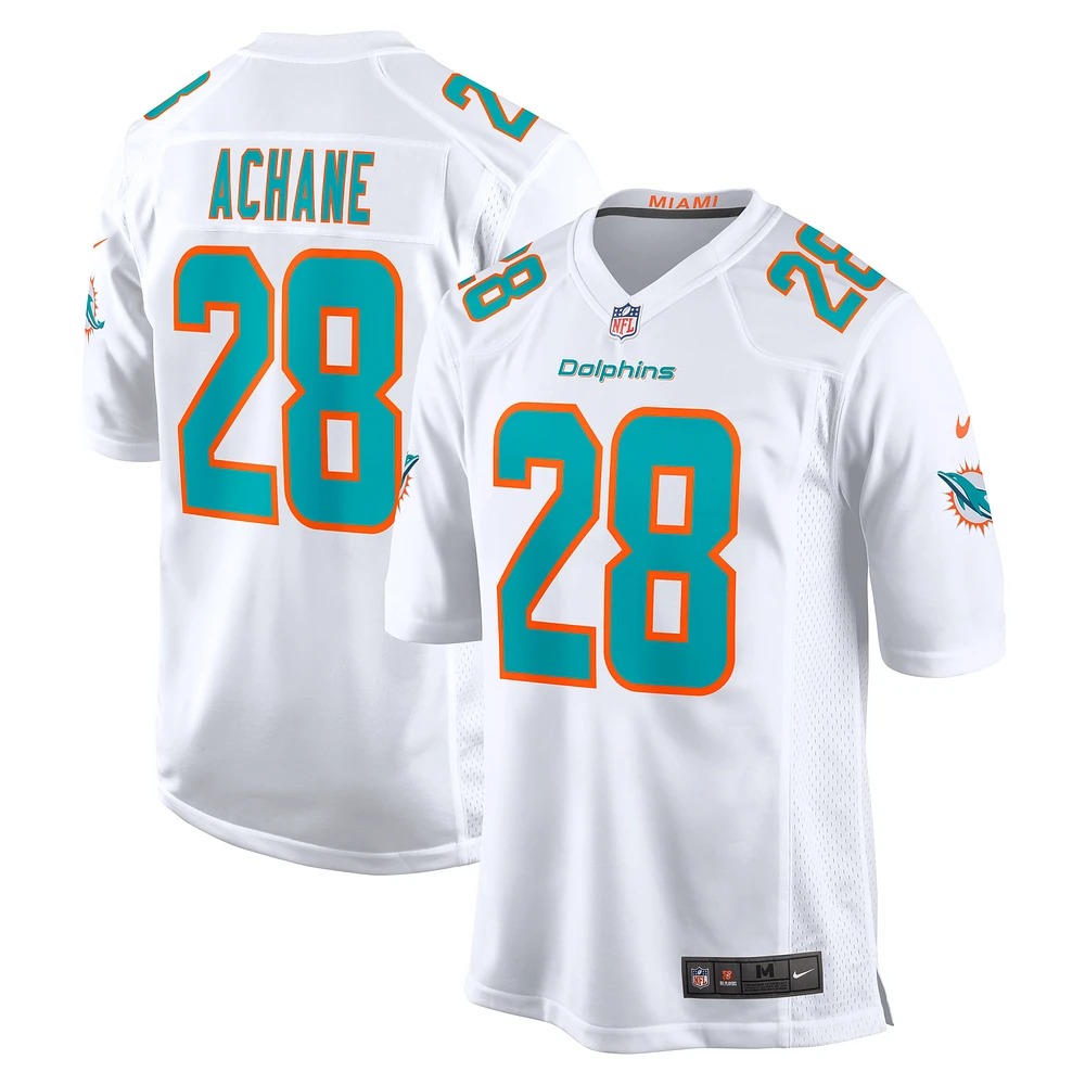 Maillot de match joueur Nike Devon Achane des Miami Dolphins pour hommes, blanc