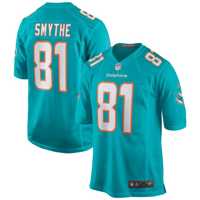 Maillot de match Nike Durham Smythe Aqua Miami Dolphins pour hommes