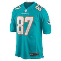 Maillot de match Nike Freddie Swain Aqua pour hommes des Dolphins Miami