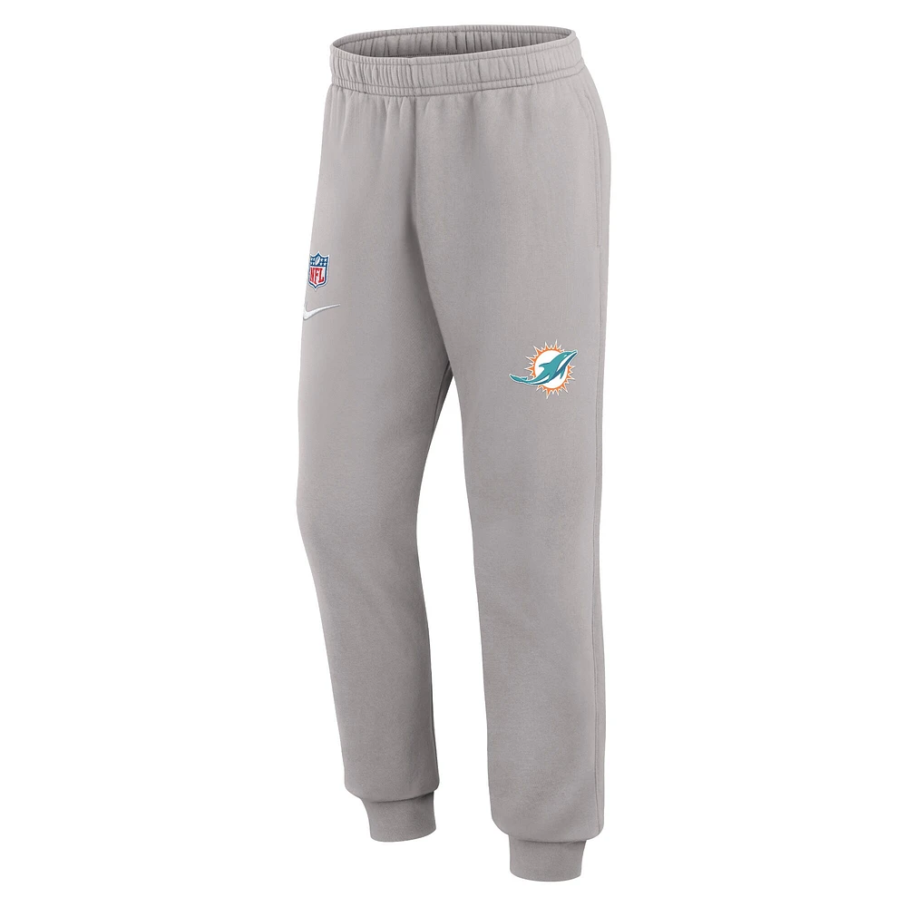 Men's Nike Gray Miami Dolphins 2023 Sideline Club Jogger Pants