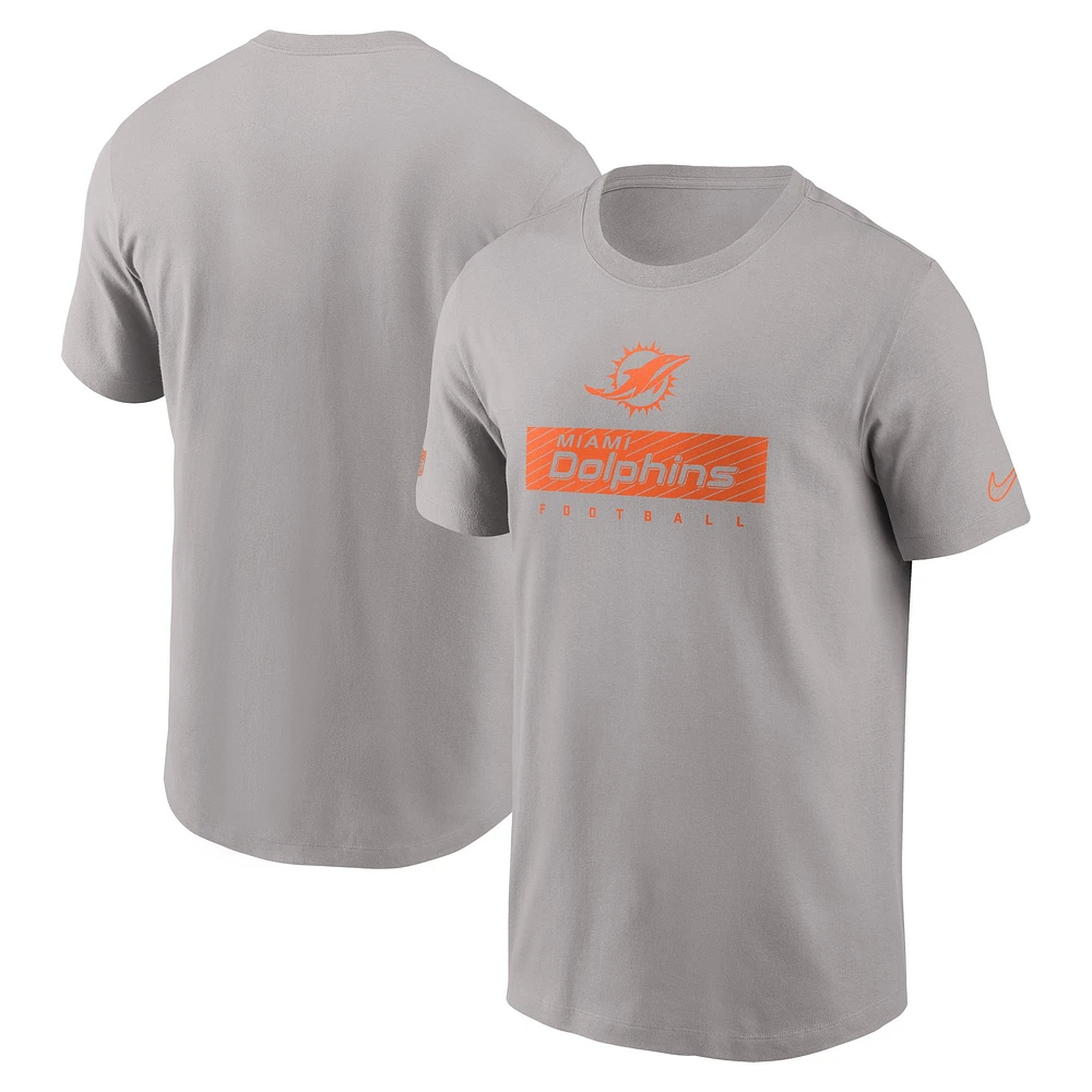 Men's Nike Gray Miami Dolphins Sideline Performance T-Shirt