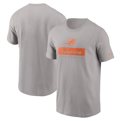 T-shirt Nike gris Miami Dolphins Sideline Performance pour homme