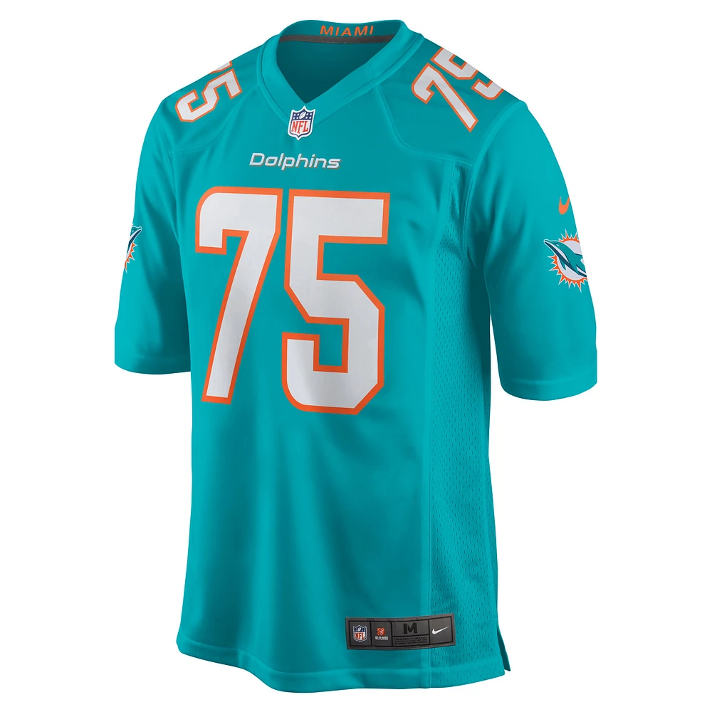 Maillot de match Nike Greg Little Aqua pour hommes des Dolphins Miami