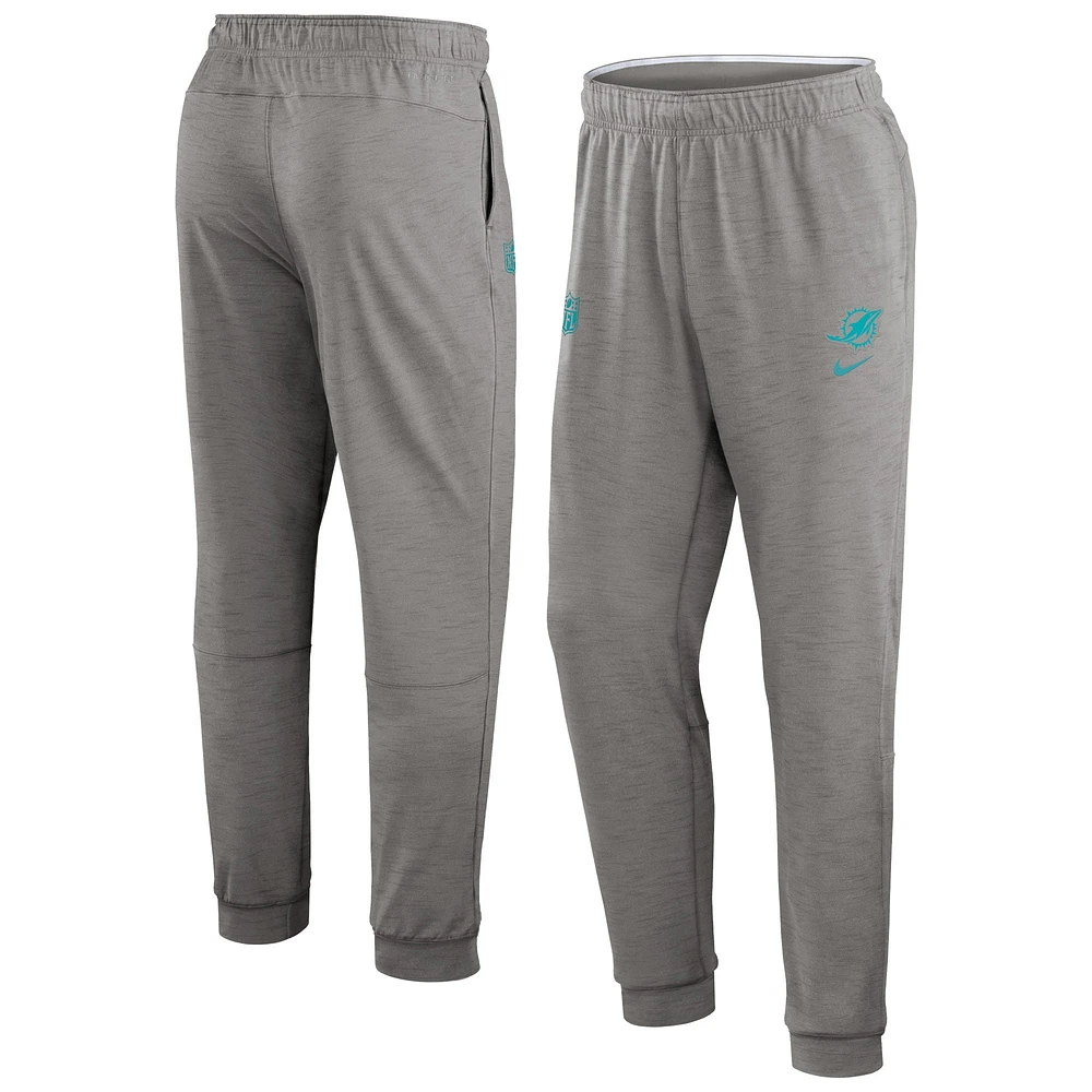 Pantalon de survêtement pour homme Nike Heather Charcoal Miami Dolphins 2023 Sideline Performance