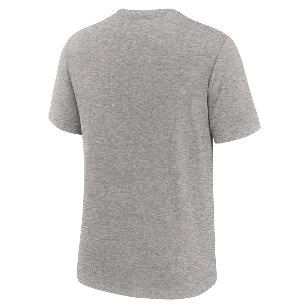 T-shirt à trois mélanges Nike pour hommes, gris chiné, Miami Dolphins Blitz