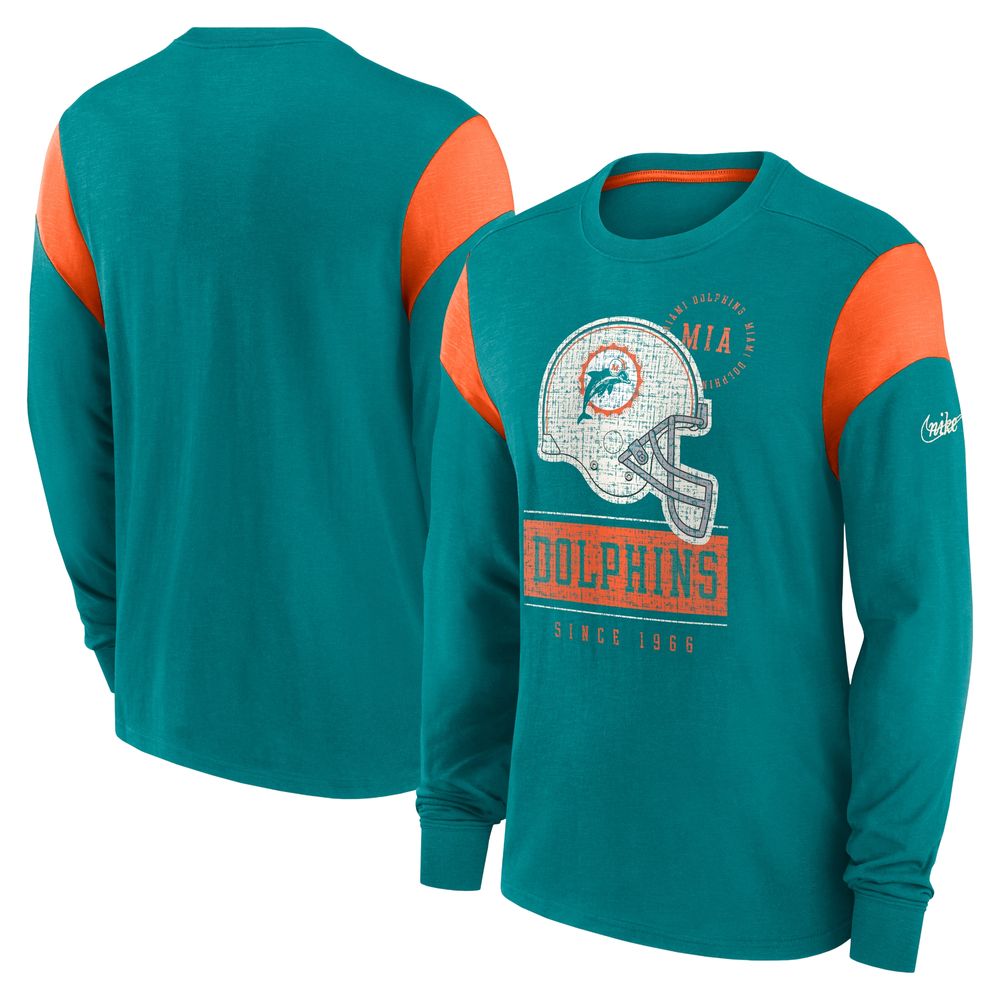 Nike Rewind Playback Helmet (NFL Miami Dolphins) Men's Long-Sleeve T-Shirt.  Nike.com