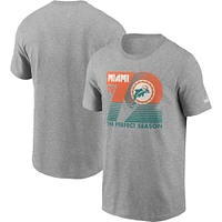 T-shirt Nike gris chiné pour hommes des Miami Dolphins Hometown Collection 1972