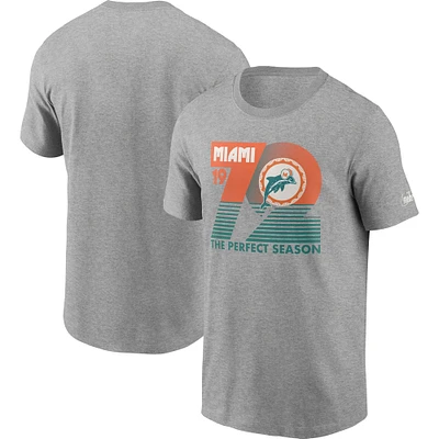 T-shirt Nike gris chiné pour hommes des Miami Dolphins Hometown Collection 1972