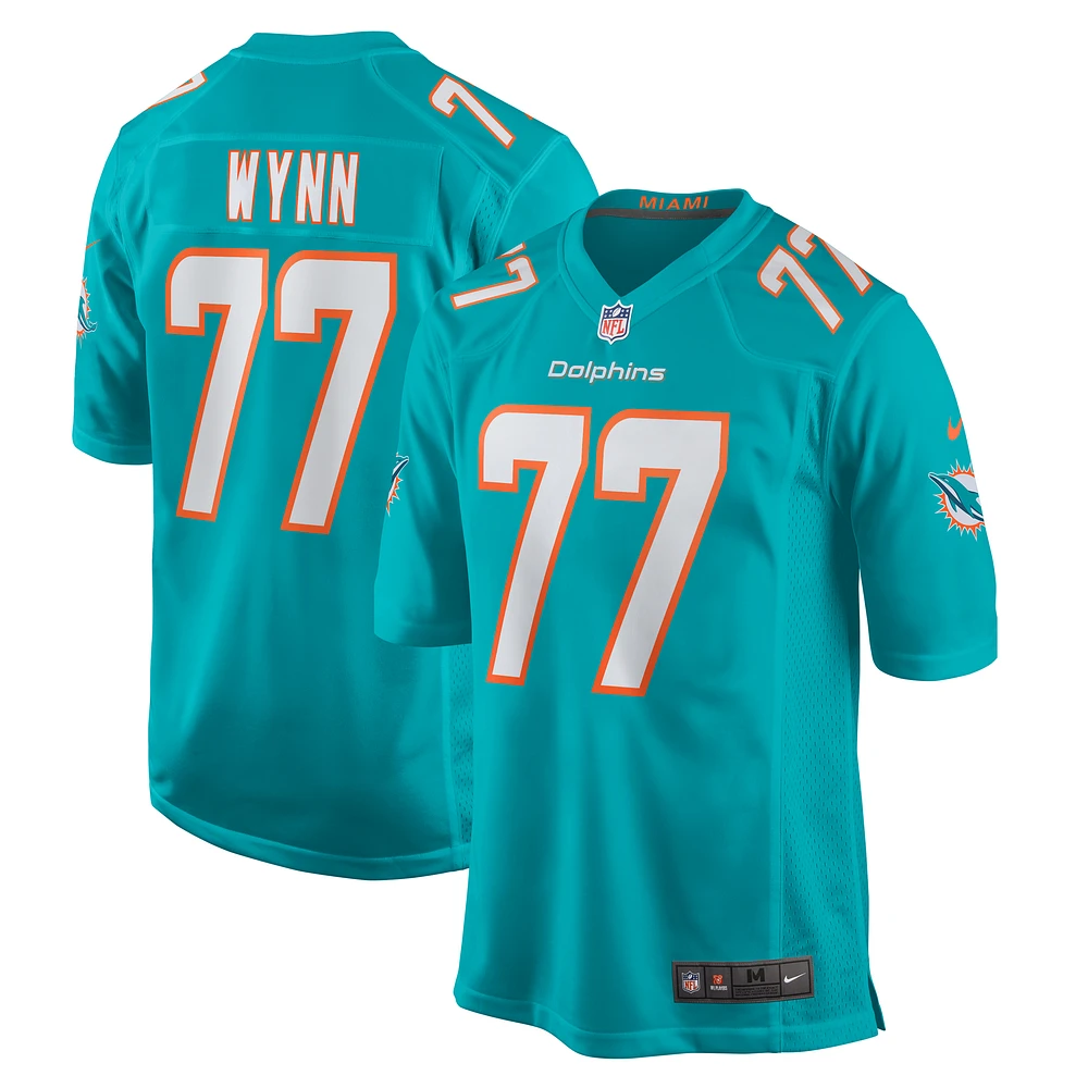 Men's Nike Isaiah Wynn  Aqua Miami Dolphins Game Jersey