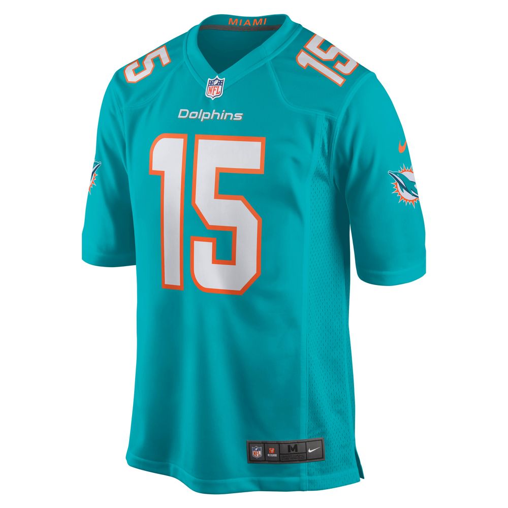 Men's Nike Jaelan Phillips Aqua Miami Dolphins Game Player Jersey