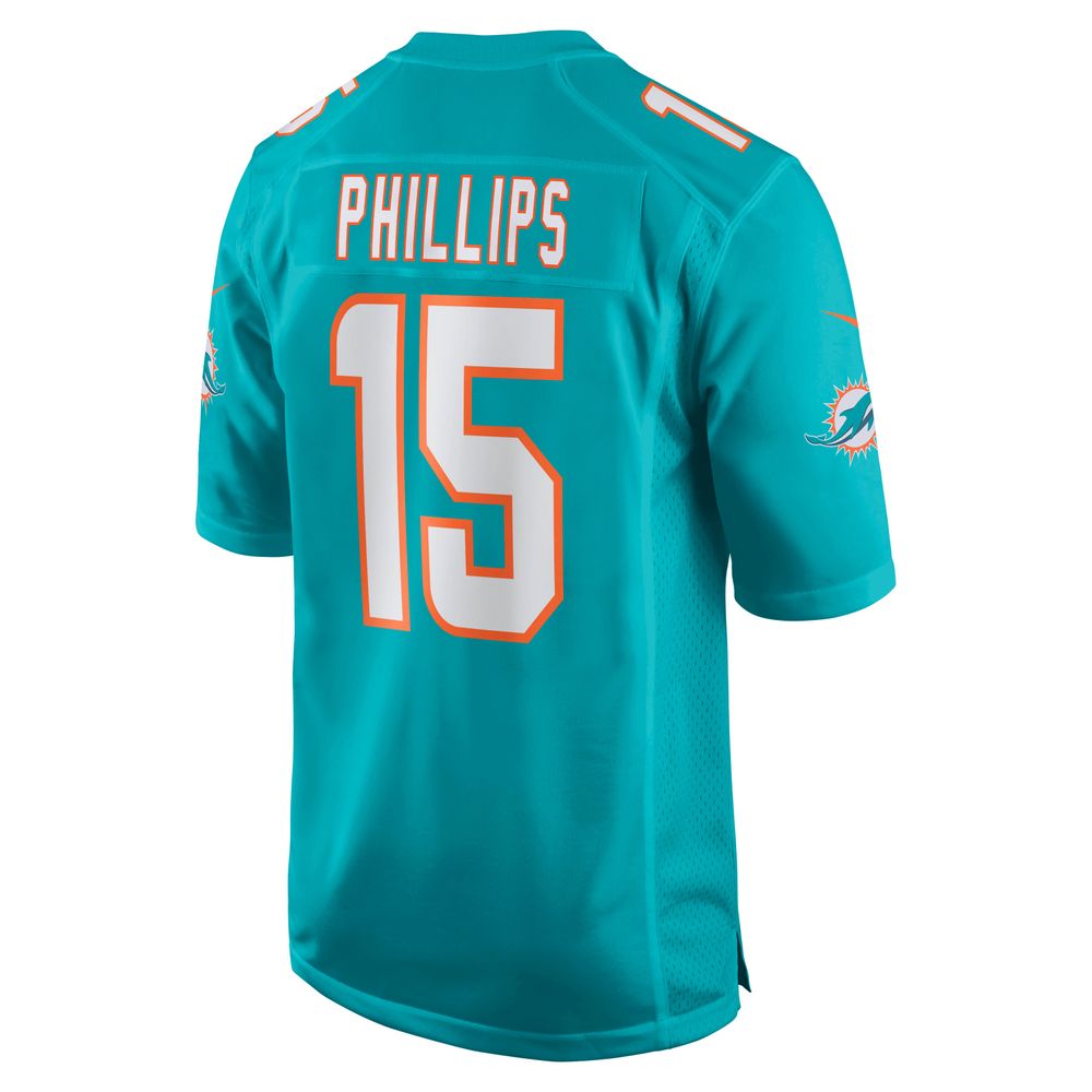 Men's Nike Jaelan Phillips Aqua Miami Dolphins Game Player Jersey