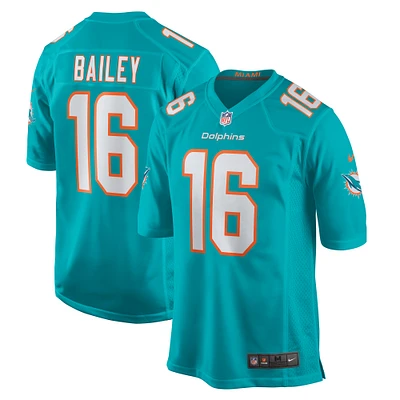 Maillot de joueur match Nike Jake Bailey Aqua Miami Dolphins pour hommes