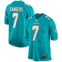 Maillot de match Nike Jason Sanders Aqua Miami Dolphins pour homme