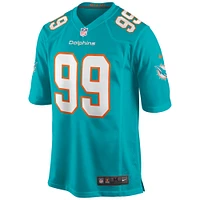 Men's Nike Jason Taylor Aqua Miami Dolphins Game Retired Player Jersey