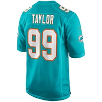 Men's Nike Jason Taylor Aqua Miami Dolphins Game Retired Player Jersey