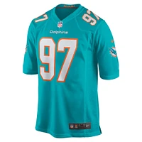 Maillot de joueur à domicile des Miami Dolphins Nike Jaylen Twyman Aqua pour homme