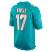 Men's Nike Jaylen Waddle Aqua Miami Dolphins Game Player Jersey