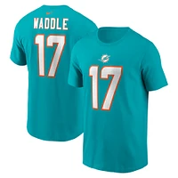 T-shirt avec nom et numéro de joueur Nike Jaylen Waddle Aqua Miami Dolphins pour homme