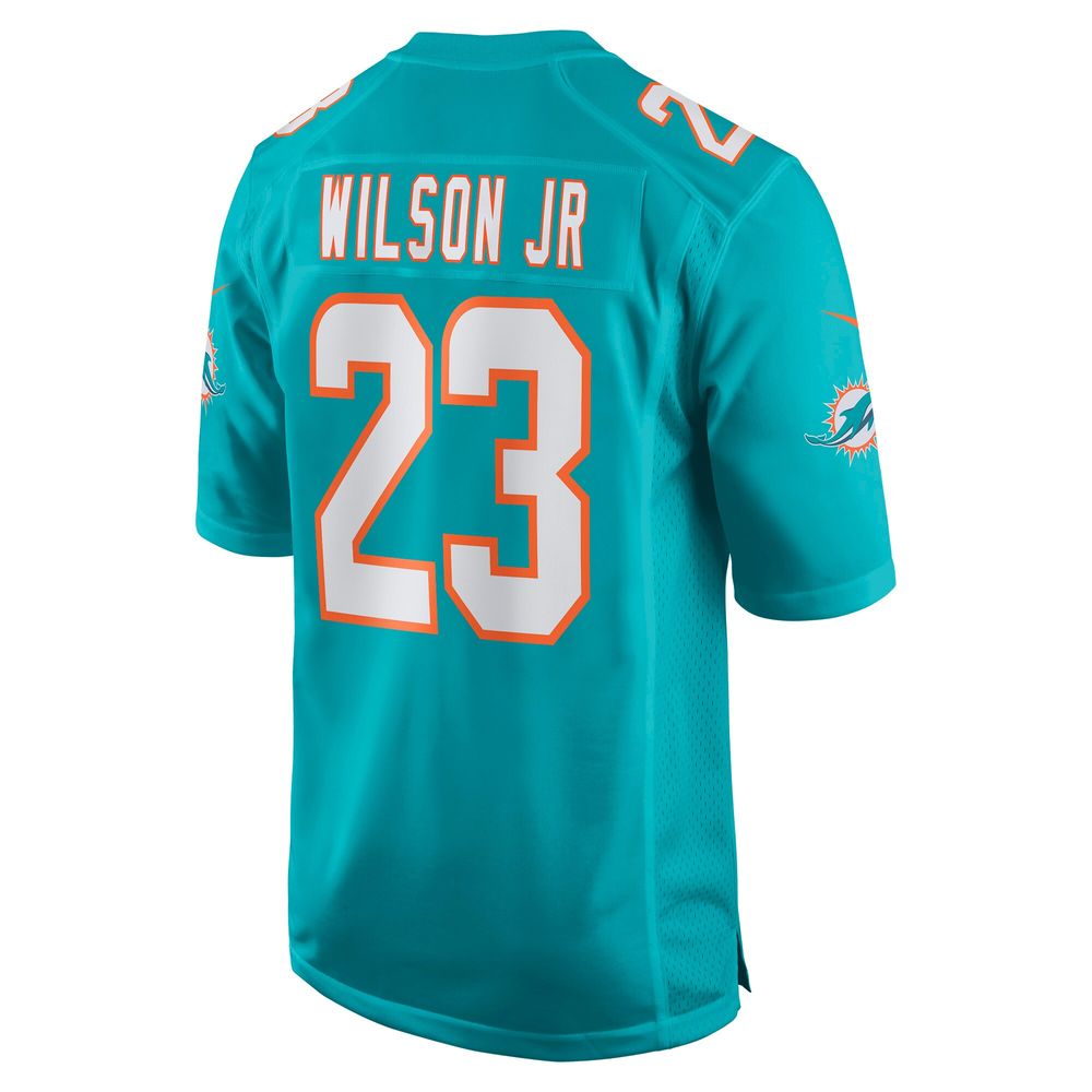 Men's Nike Jeff Wilson Jr. Aqua Miami Dolphins Game Player Jersey