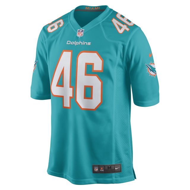 Maillot de joueur match Nike John Lovett Aqua Miami Dolphins pour homme