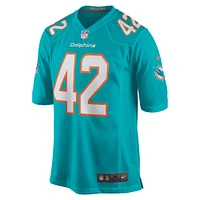 Maillot de match l'équipe Nike Joshua Kalu Aqua des Dolphins Miami pour hommes