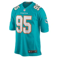 Maillot de joueur Nike Josiah Bronson Aqua Miami Dolphins pour homme