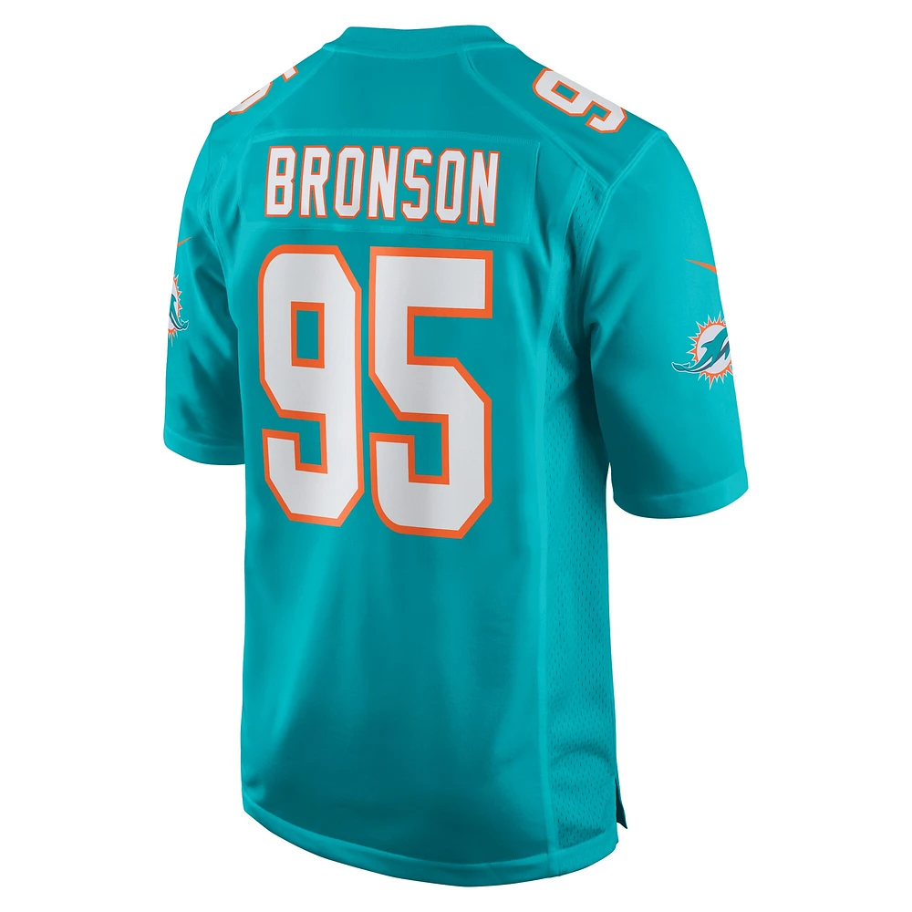 Maillot de joueur Nike Josiah Bronson Aqua Miami Dolphins pour homme