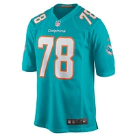 Maillot de match Nike Justin Ellis Aqua Miami Dolphins pour homme