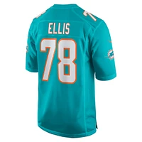 Maillot de match Nike Justin Ellis Aqua Miami Dolphins pour homme