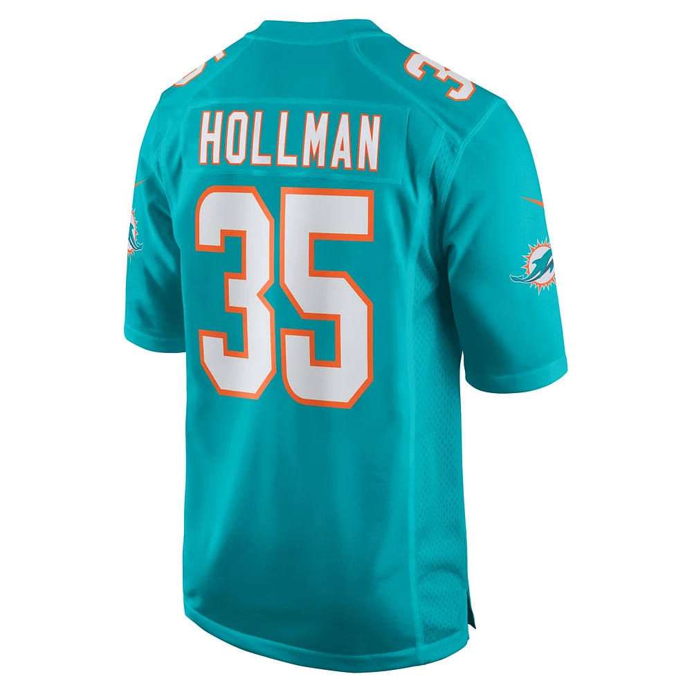 Maillot de joueur Nike Ka'Dar Hollman Aqua Miami Dolphins pour homme